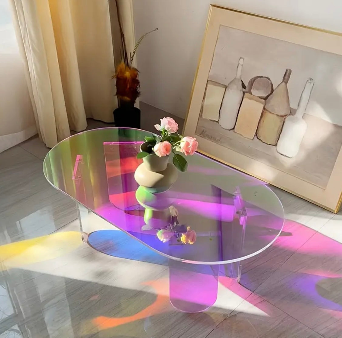 Oval Acrylic Coffee Table