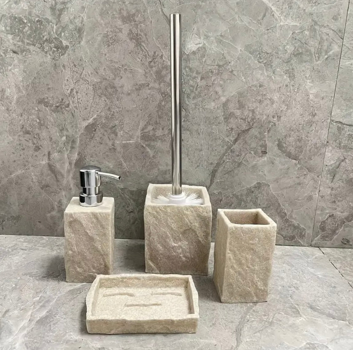 Luxury Stone Bathroom Accessories Set