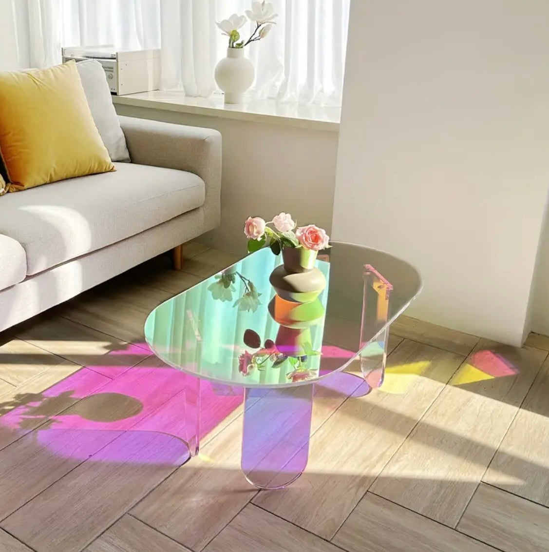 Oval Acrylic Coffee Table