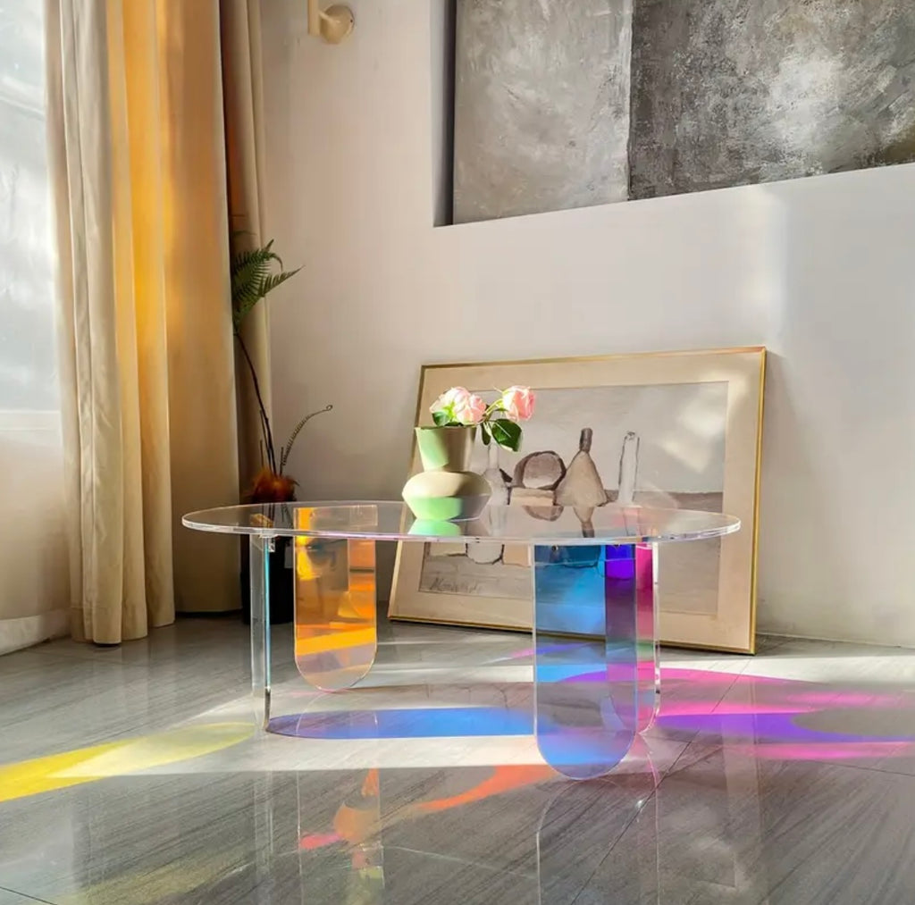 Oval Acrylic Coffee Table