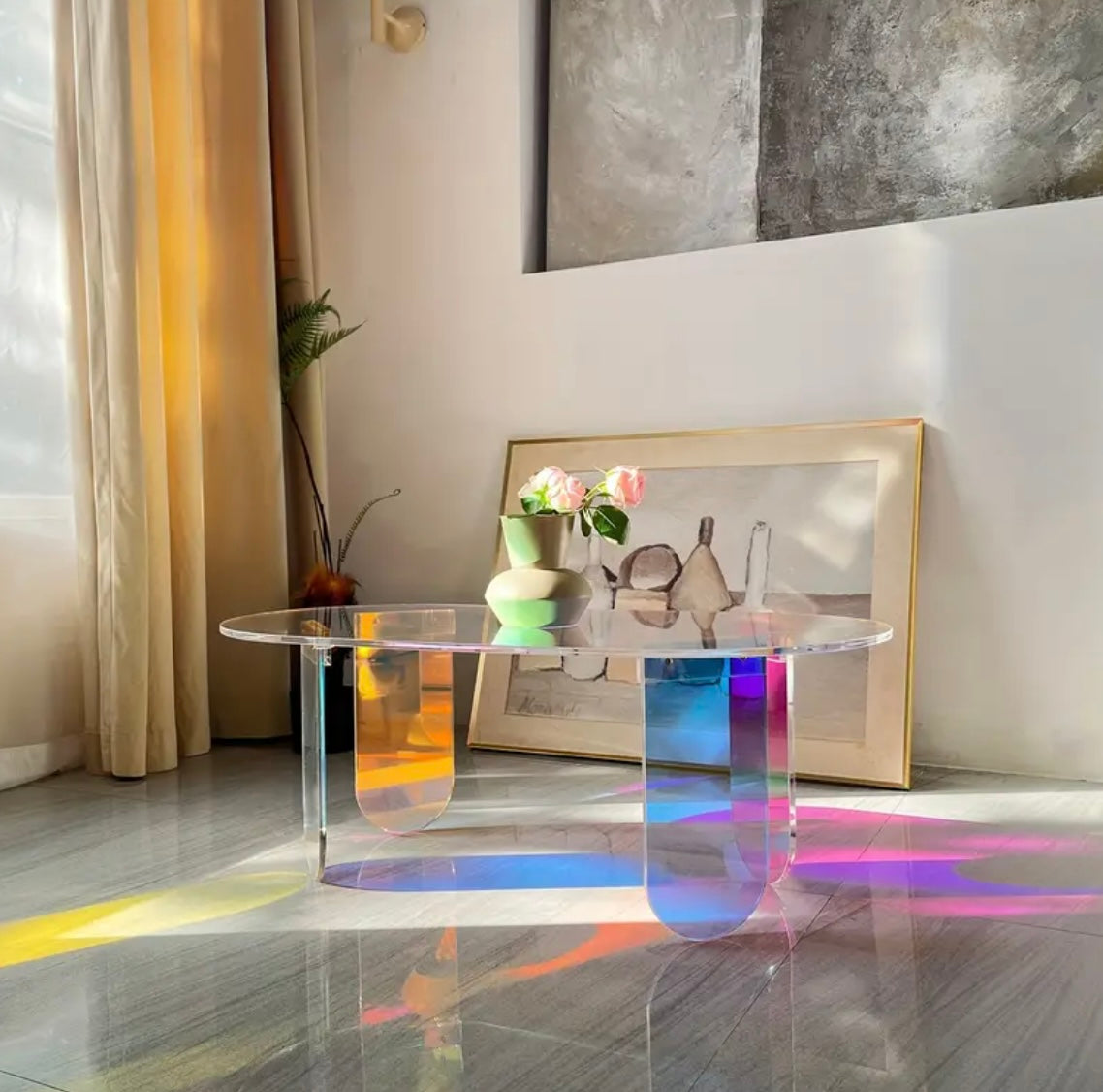 Oval Acrylic Coffee Table