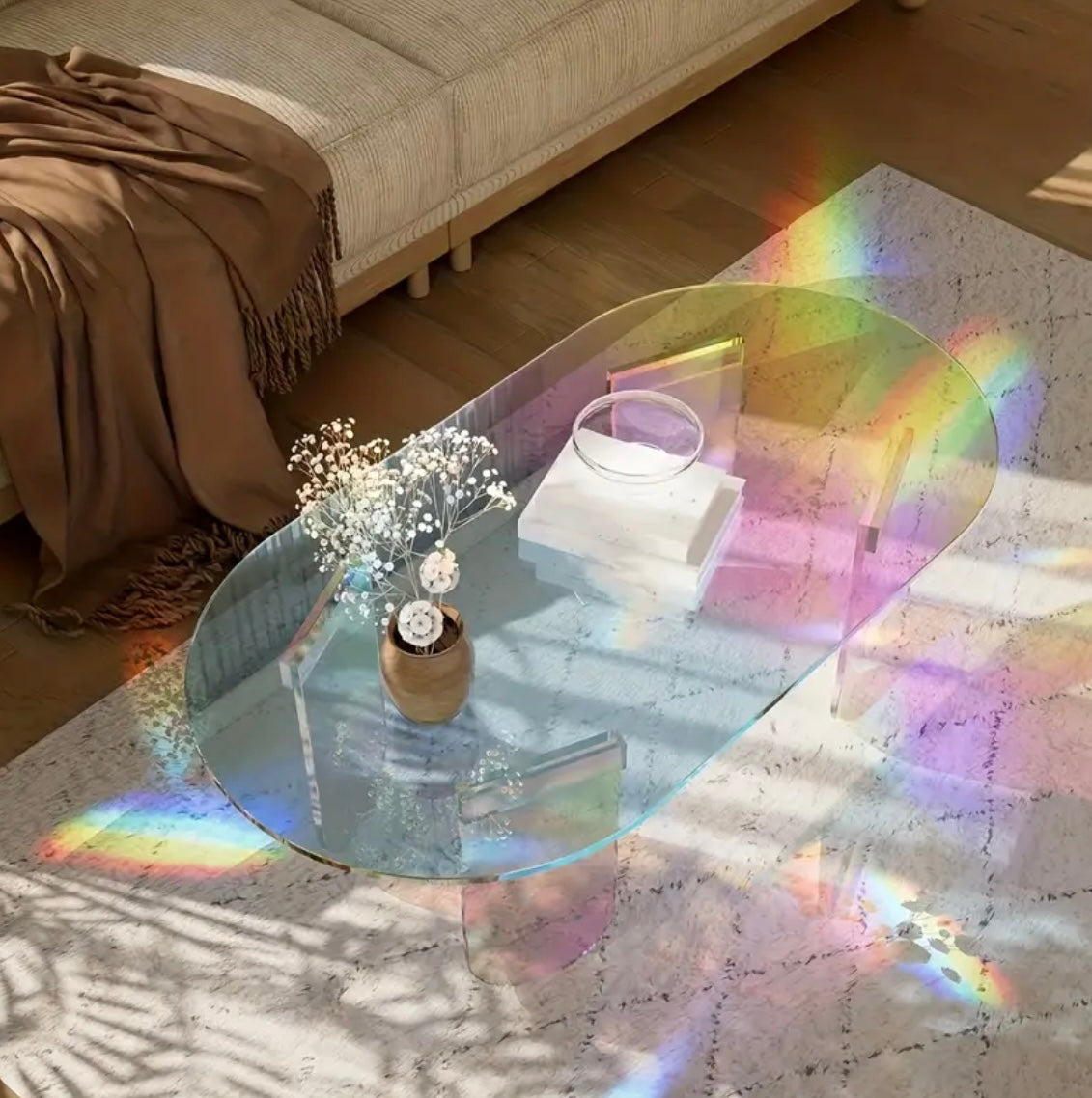 Oval Acrylic Coffee Table